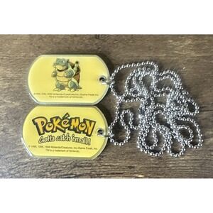 1999 Blastoise Pokemon Dog Tag  Necklace Official Nintendo Fast & Safe Shipping